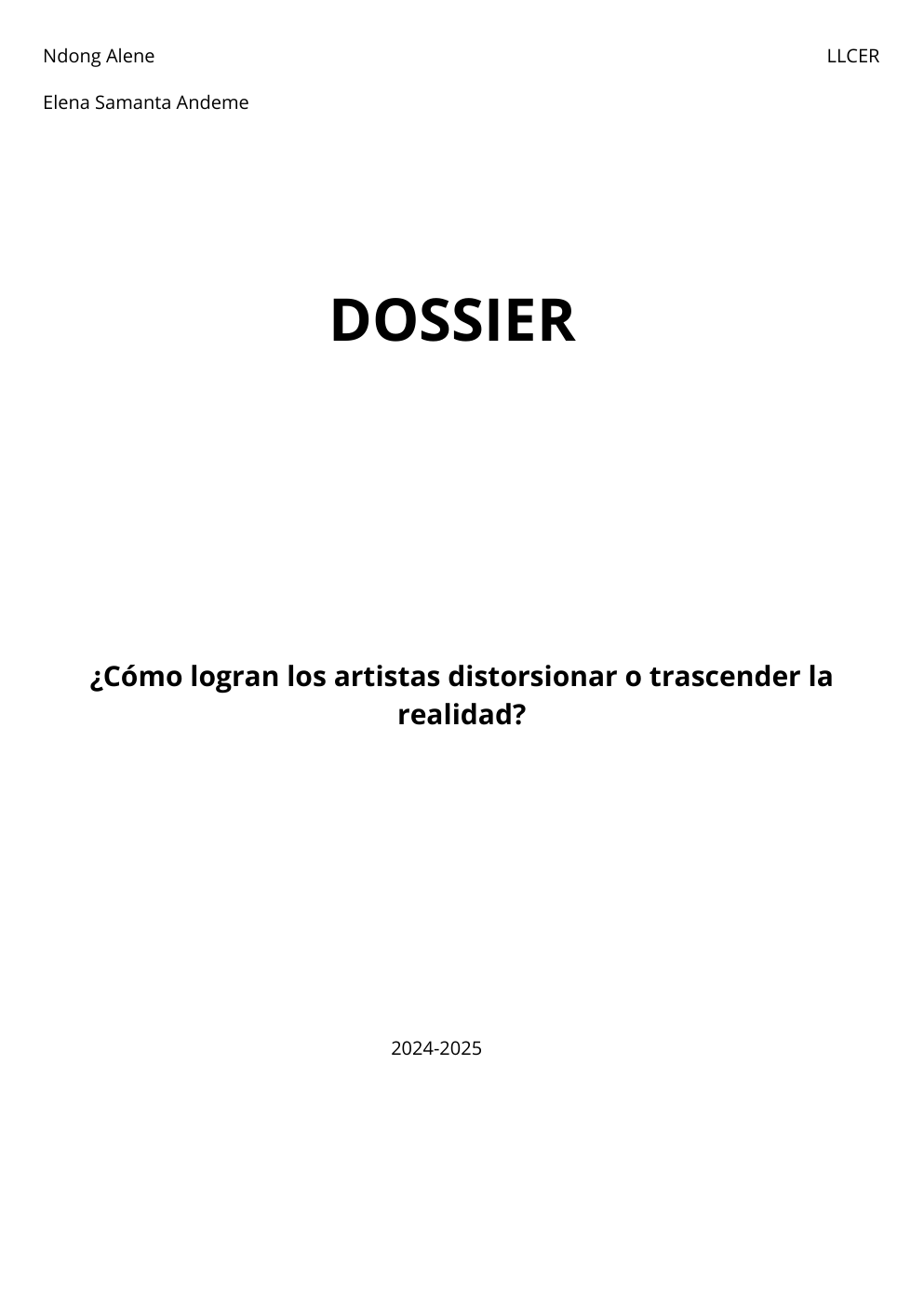 Prévisualisation du document Portfolio LLCER Espagnol - Como logran los artistas distorsionar o trascender la realidad?