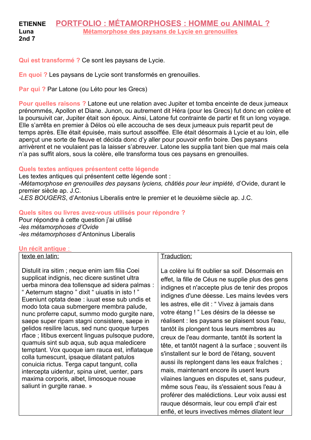 Prévisualisation du document PORTFOLIO : MÉTAMORPHOSES : HOMME ou ANIMAL ?