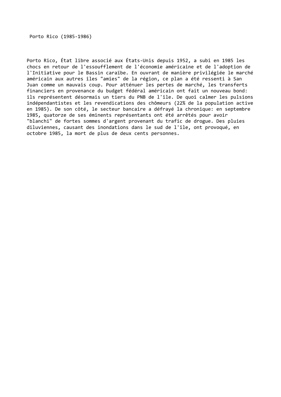 Prévisualisation du document Porto Rico (1985-1986)