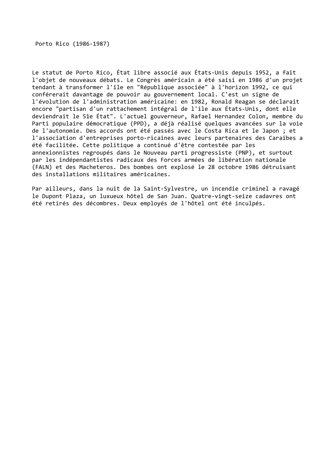 Prévisualisation du document Porto Rico (1986-1987)