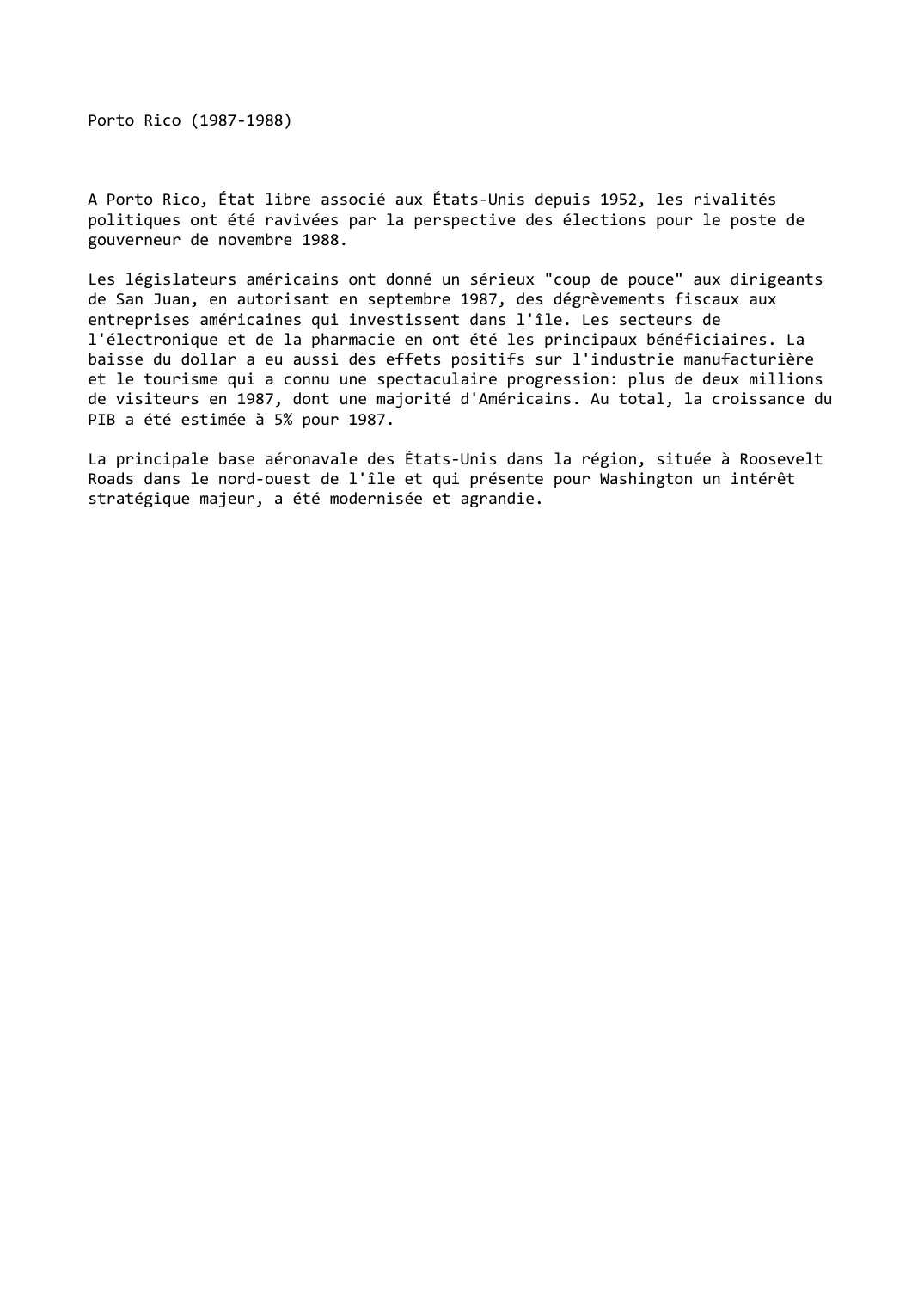 Prévisualisation du document Porto Rico (1987-1988)