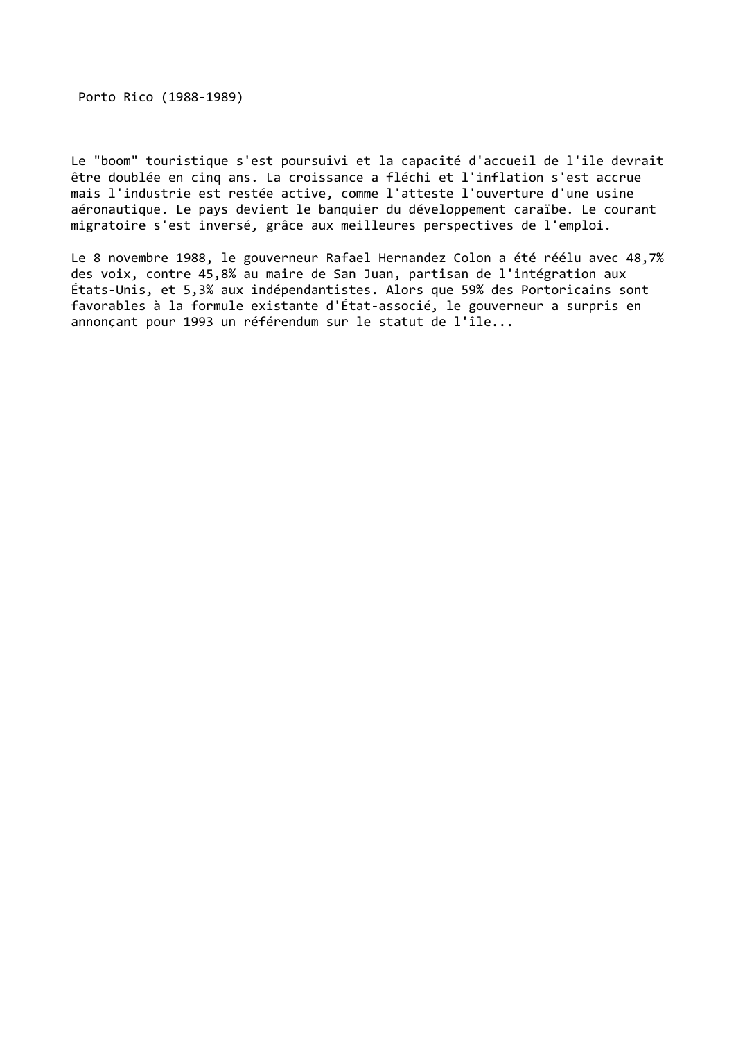 Prévisualisation du document Porto Rico (1988-1989)