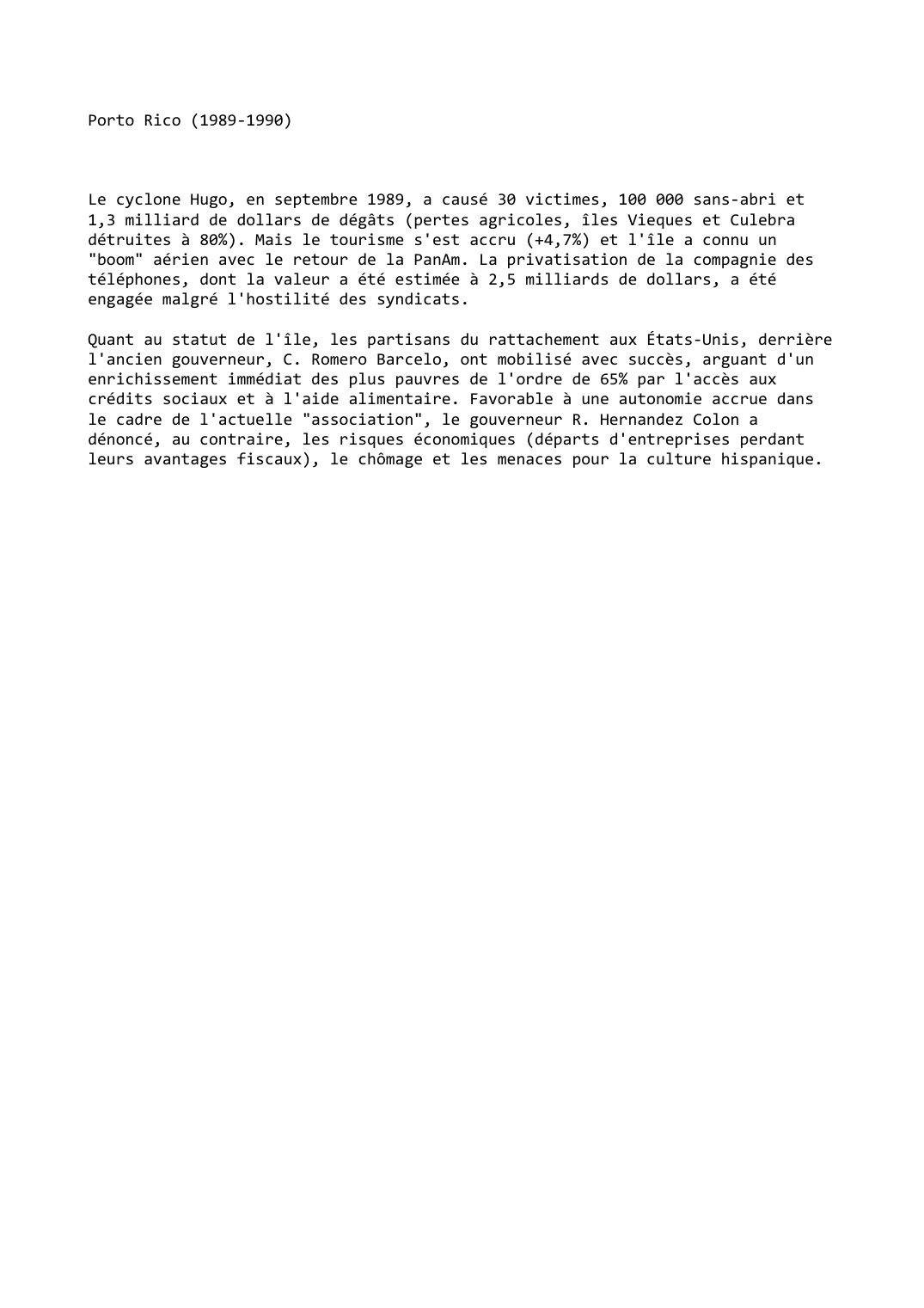 Prévisualisation du document Porto Rico (1989-1990)