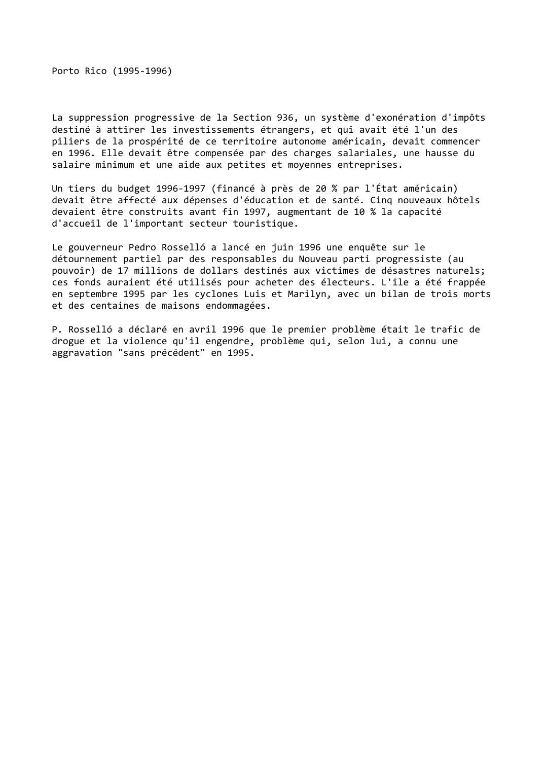 Prévisualisation du document Porto Rico (1995-1996)