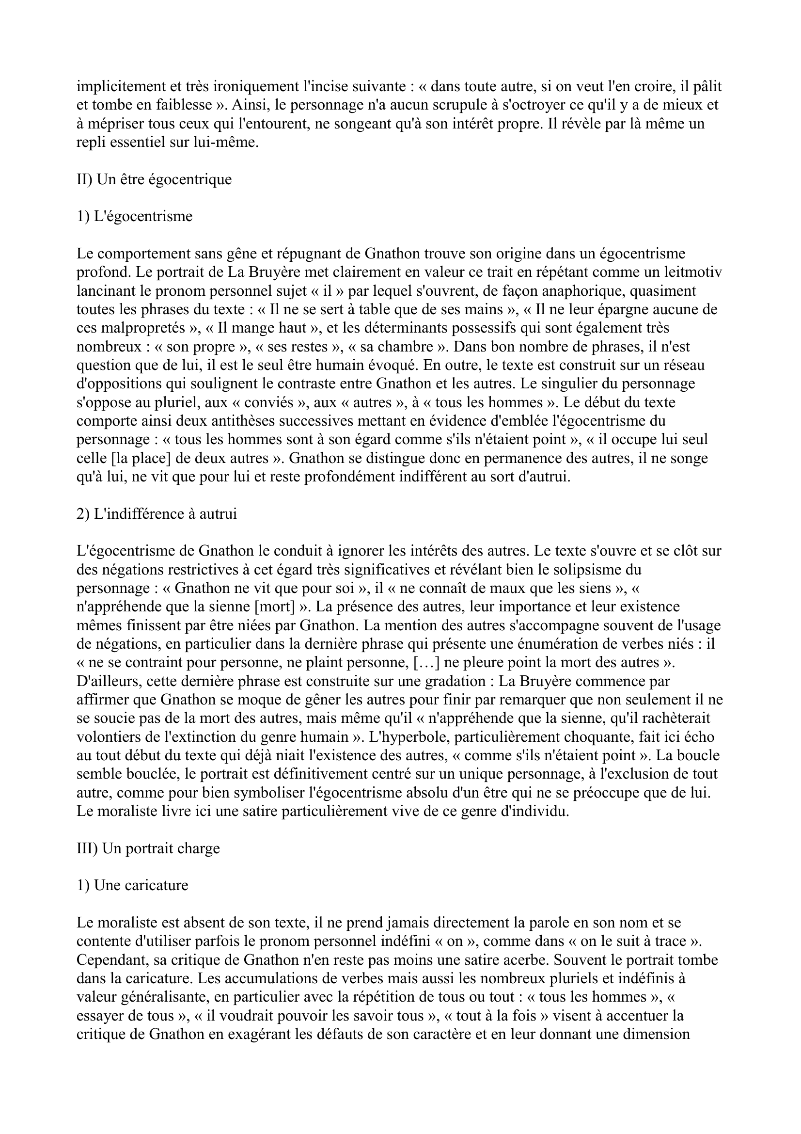 Prévisualisation du document portrait de "Gnathon", La Bruyère, Les Caractères