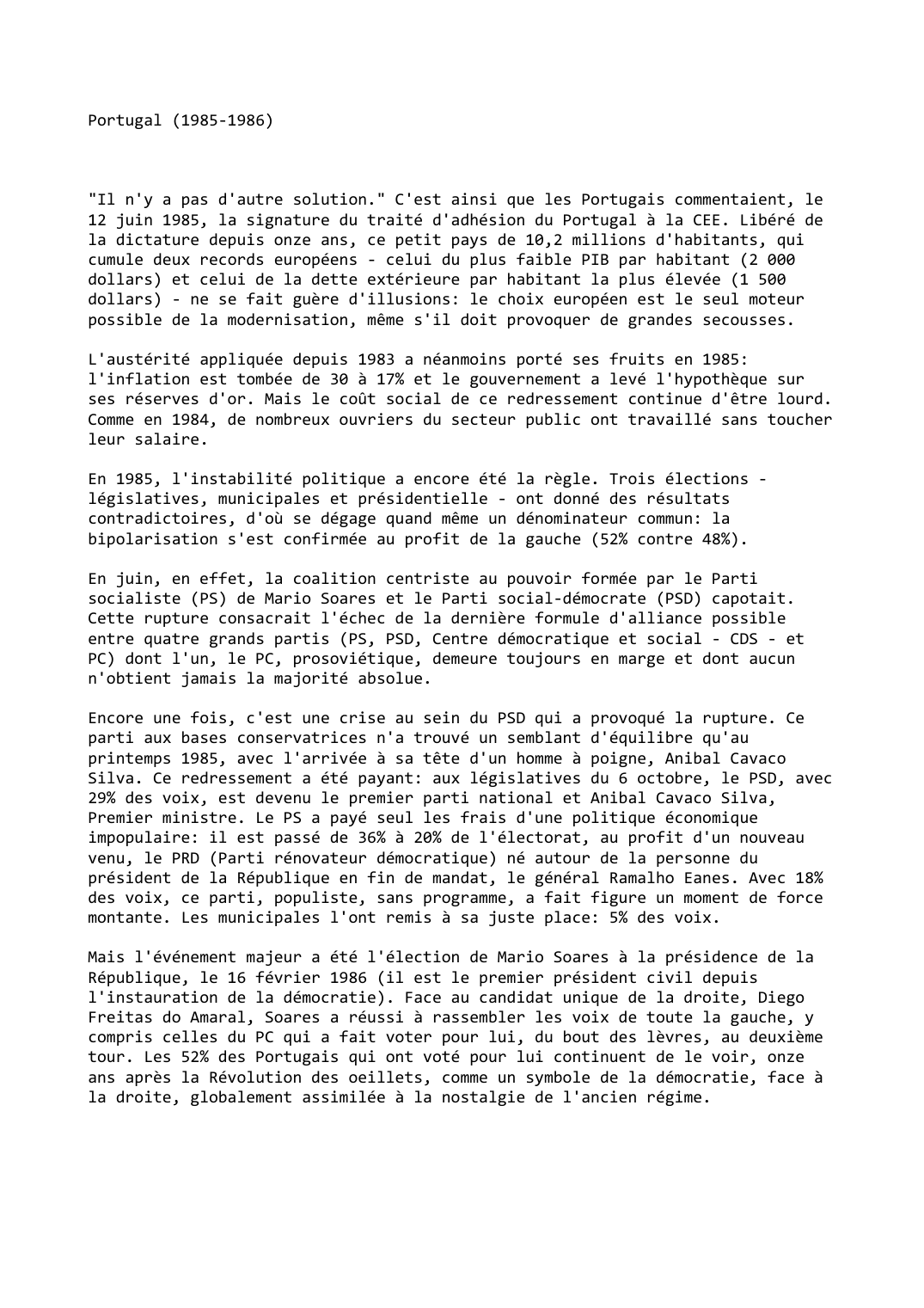 Prévisualisation du document Portugal (1985-1986)
