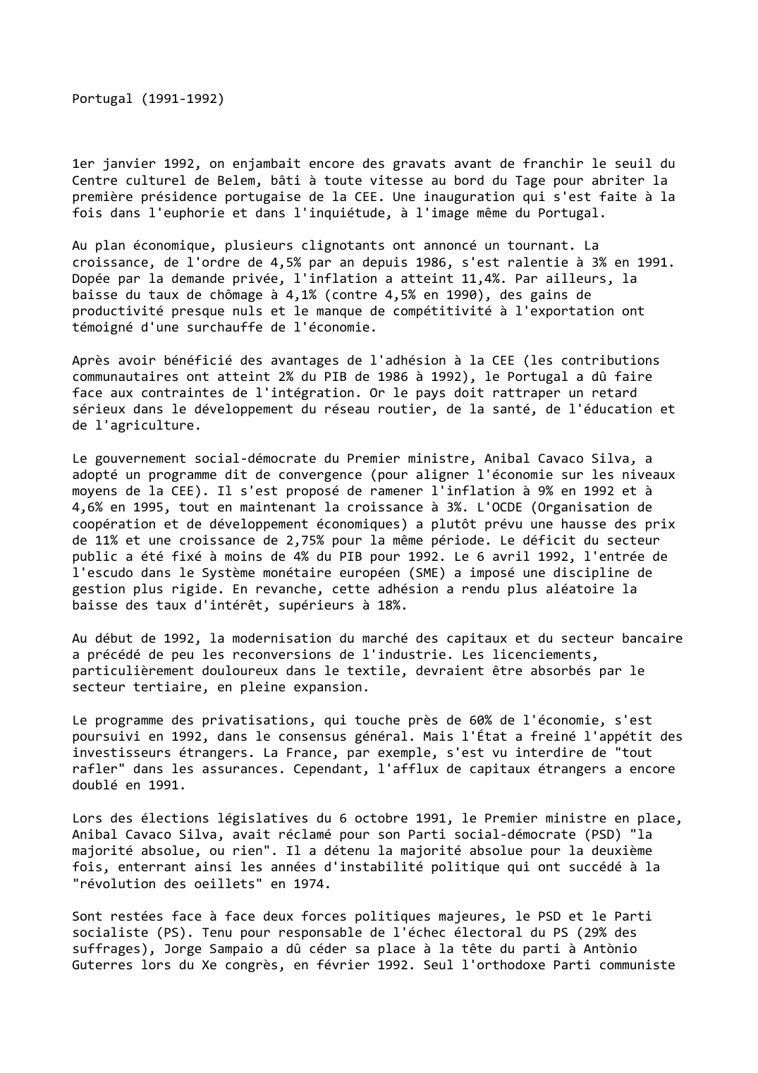 Prévisualisation du document Portugal (1991-1992)