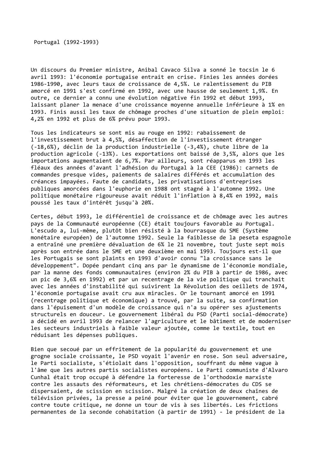 Prévisualisation du document Portugal (1992-1993)