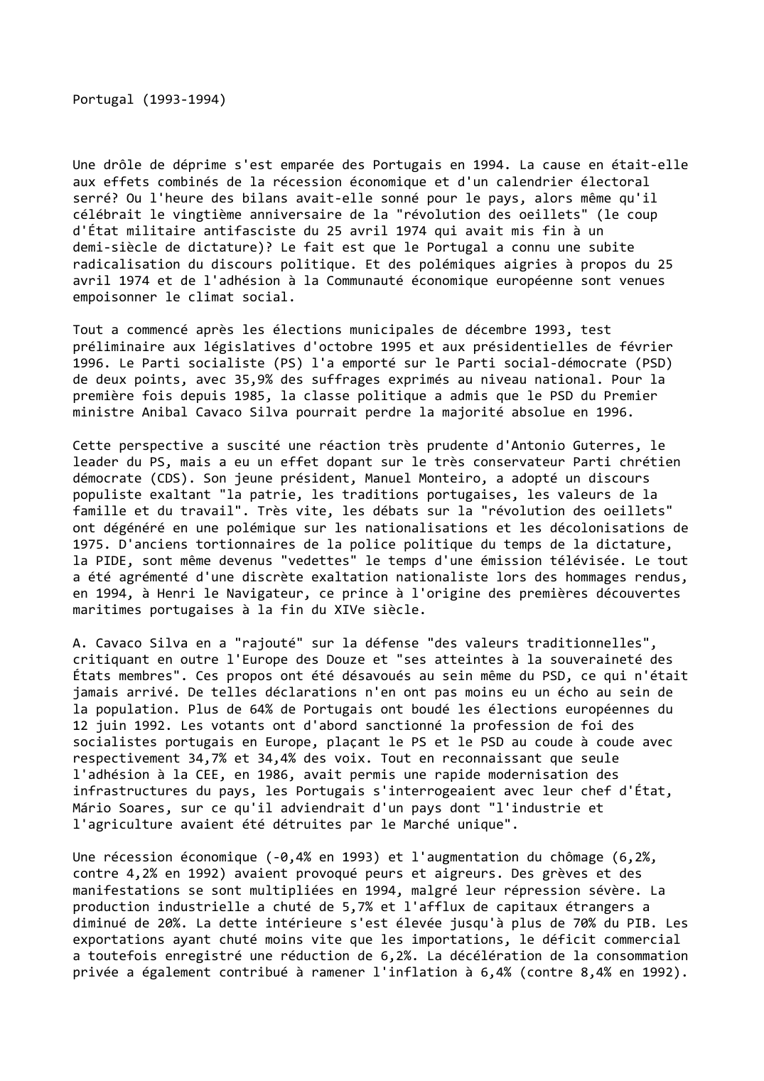 Prévisualisation du document Portugal (1993-1994)