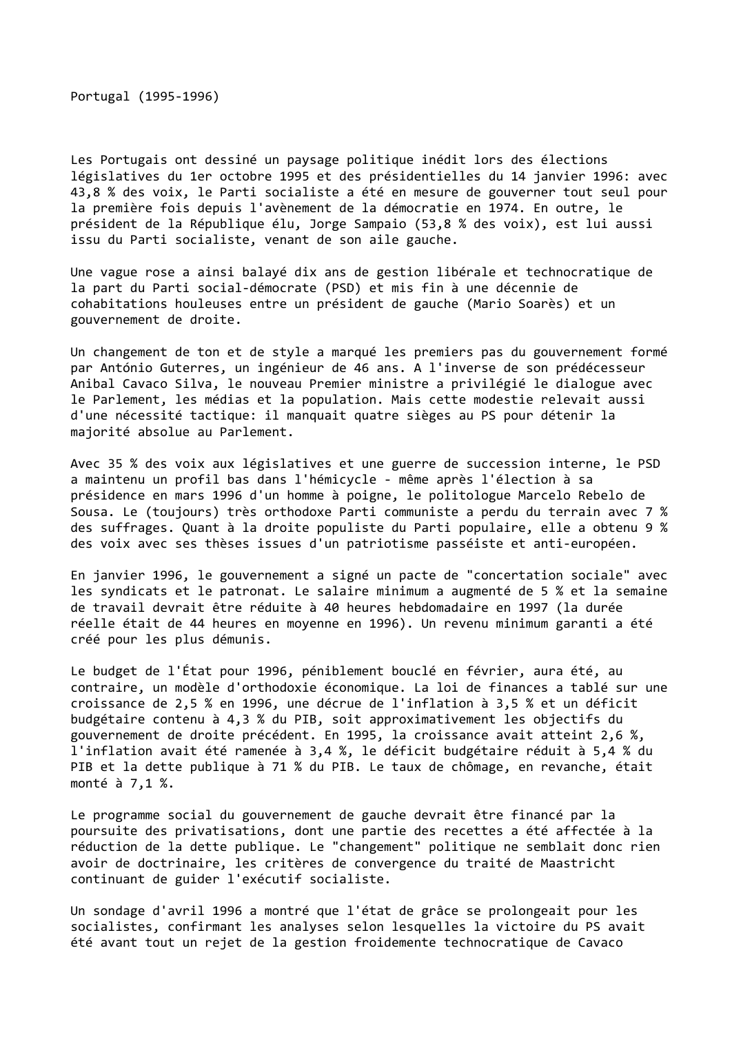 Prévisualisation du document Portugal (1995-1996)