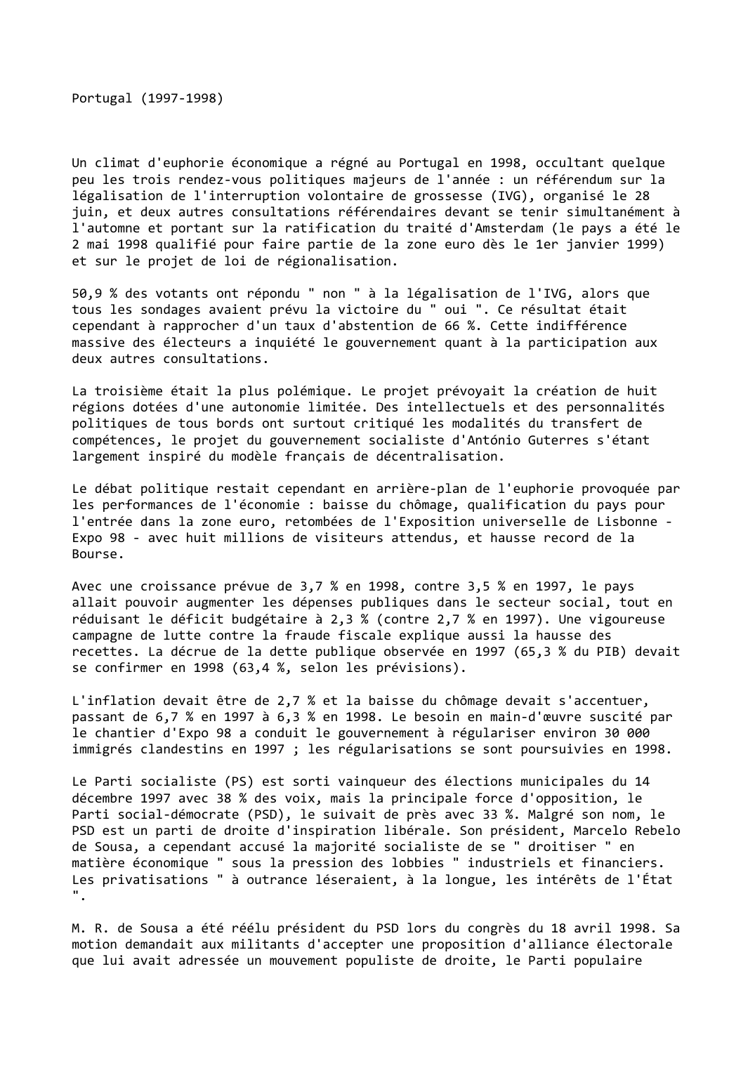 Prévisualisation du document Portugal (1997-1998)