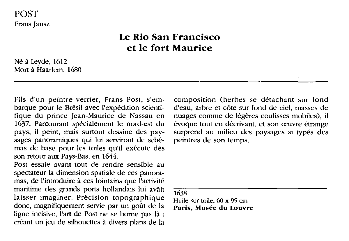 Prévisualisation du document POST Frans Jansz : Le Rio San Francisco et le fort Maurice