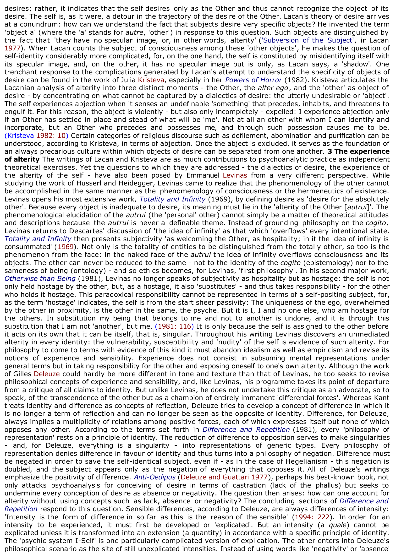Prévisualisation du document Postmodern theories of Alterity and identity