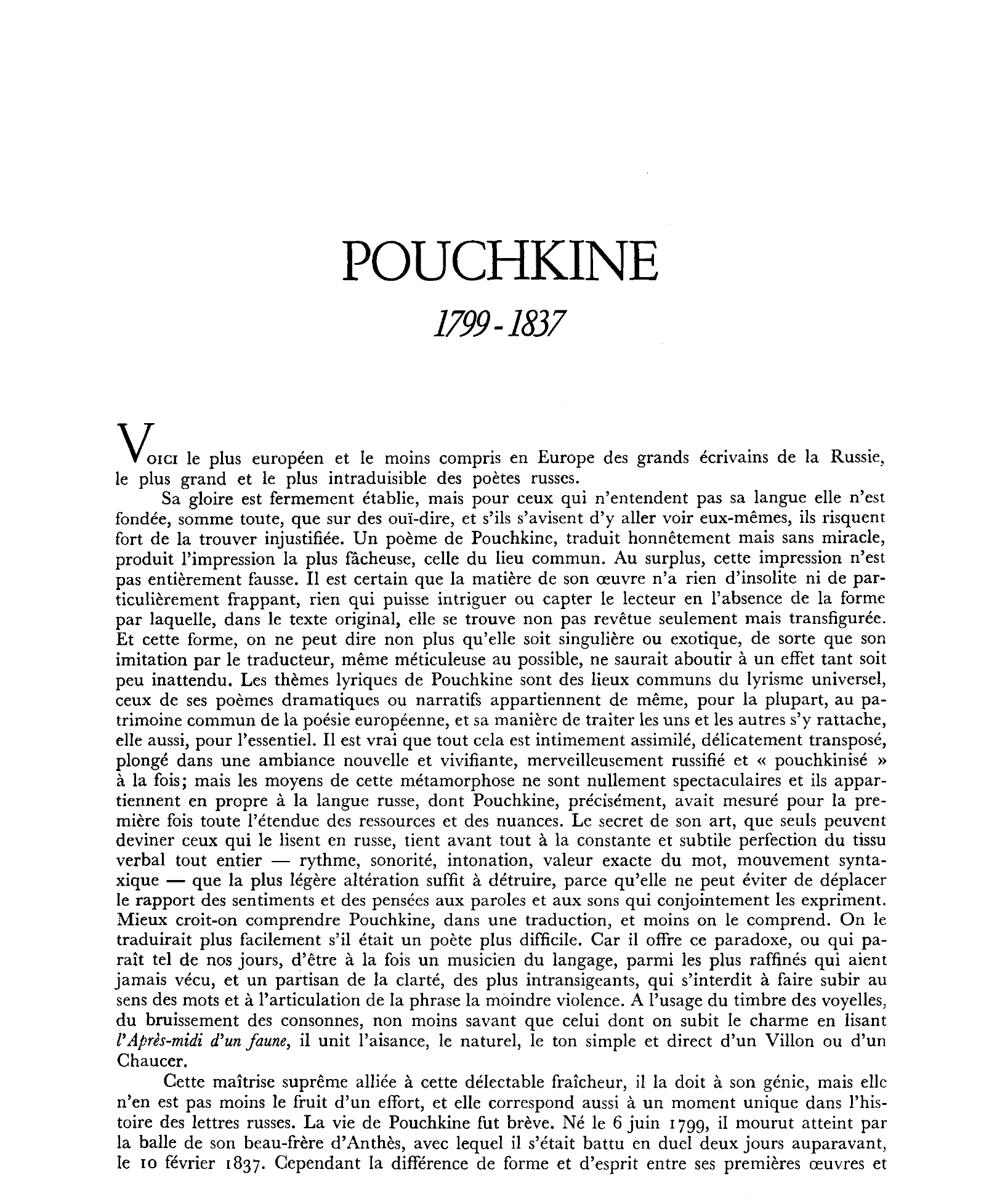 Prévisualisation du document Pouchkine, Alexandre, Sergueievitch