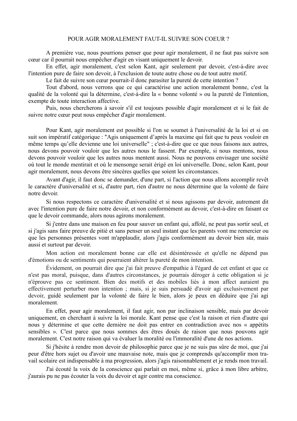 Prévisualisation du document POUR AGIR MORALEMENT FAUT-IL SUIVRE SON COEUR ?