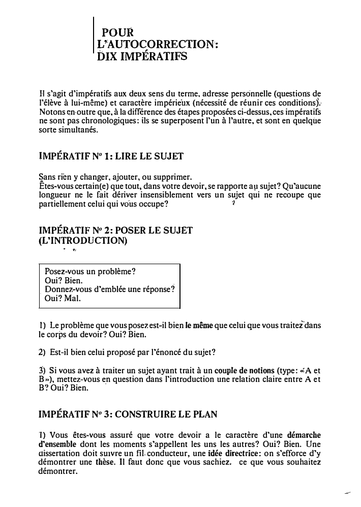 Prévisualisation du document POUR L'AUTOCORRECTION: DIX IMPÉRATIFS