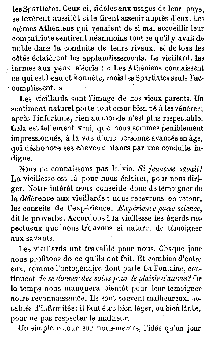 Prévisualisation du document Pour quelles raisons devons-nous traiter avec respect les personnes avancées en âge ?