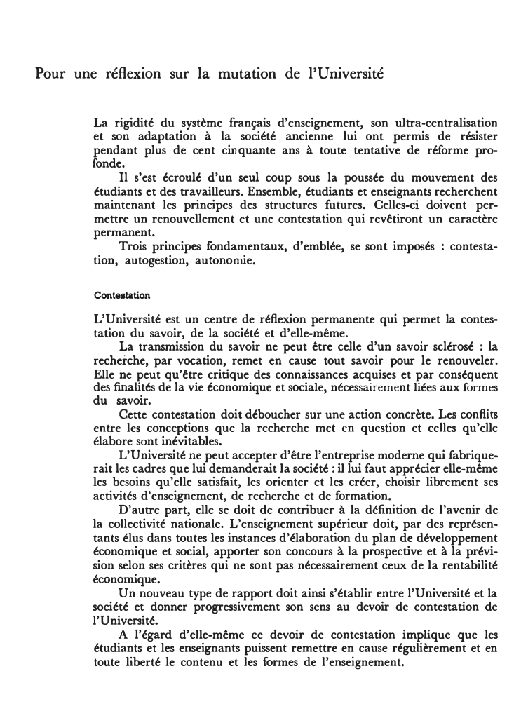 Prévisualisation du document Pour une réflexion sur la mutation de l'Université

La rigidité du système français d'enseignement, son ultra-centralisation
et son adaptation à...