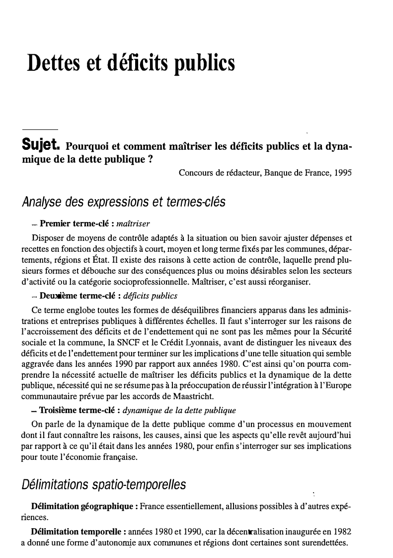 Prévisualisation du document Pourquoi et comment maîtriser les déficits publics et la dynamique de la dette publique ?