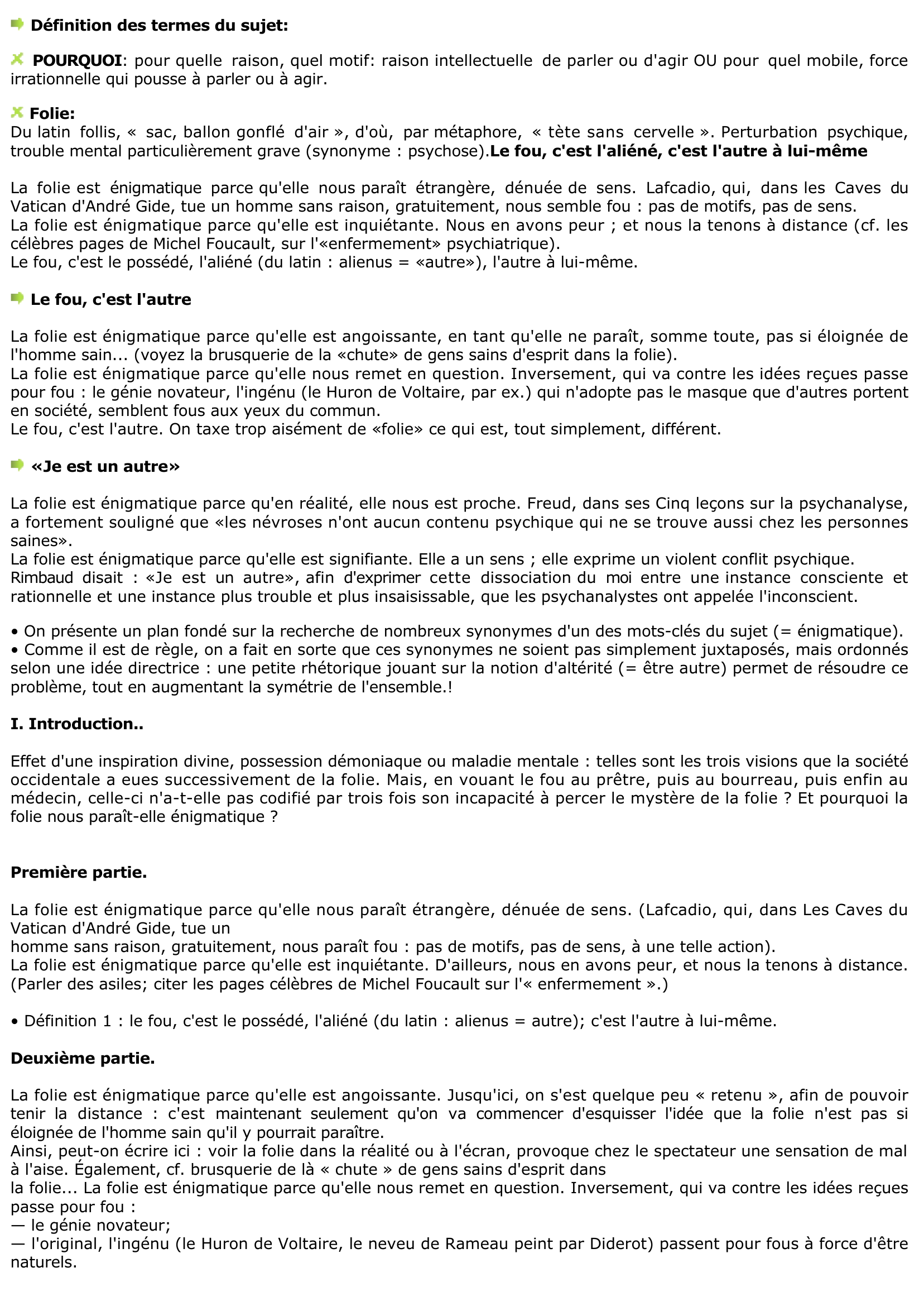 Prévisualisation du document Pourquoi la folie est-elle énigmatique ?