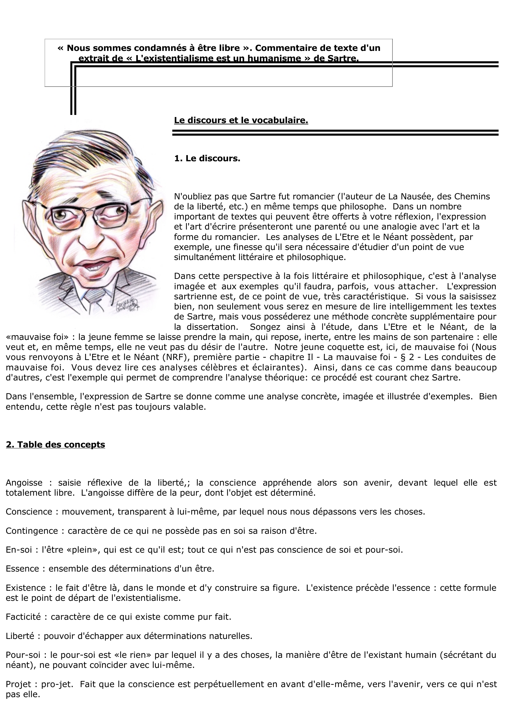 Prévisualisation du document Pourquoi Sartre affirme-t-il que "l'homme est condamné a etre libre" 	?
