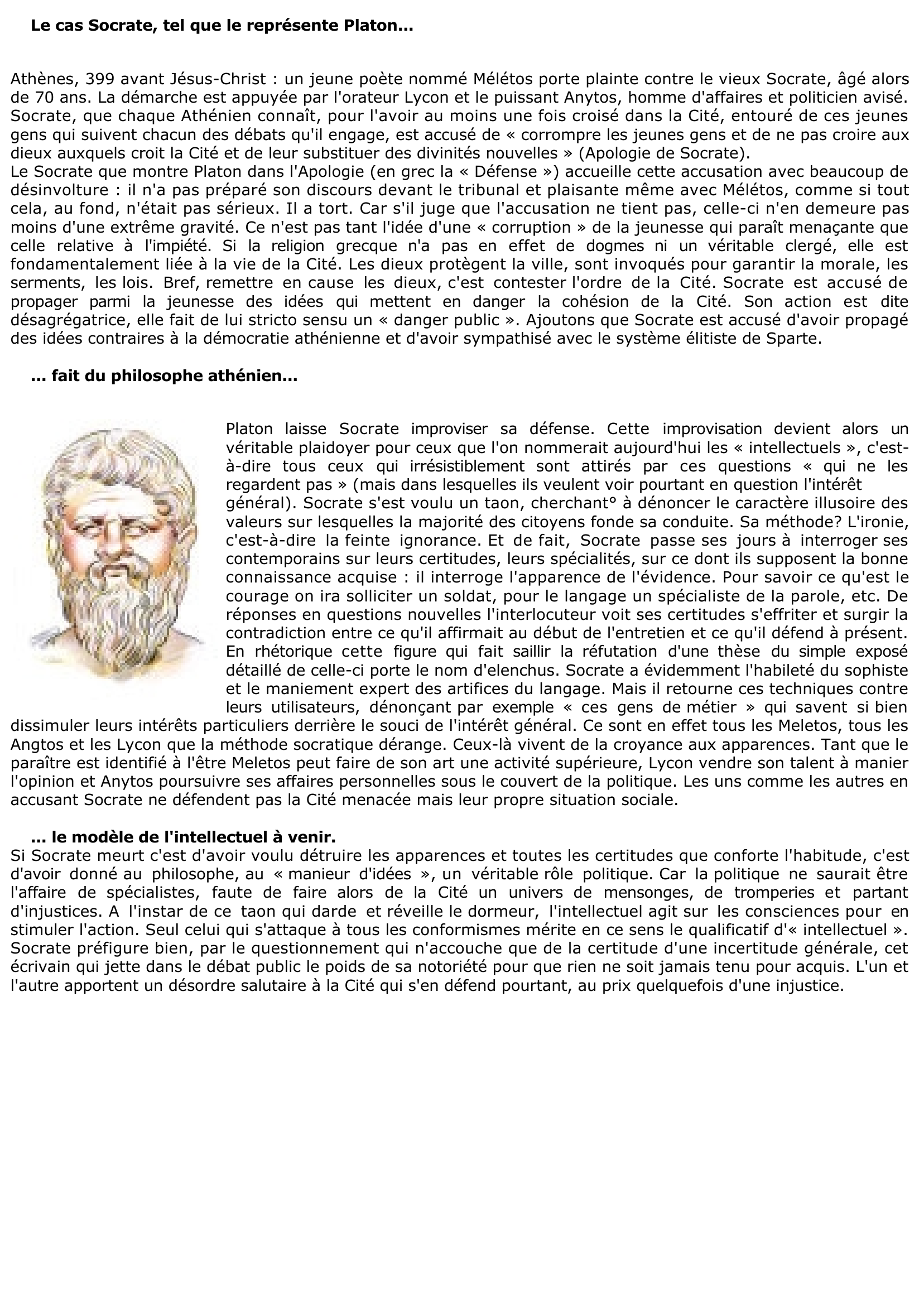 Prévisualisation du document Pourquoi tuer Socrate ?