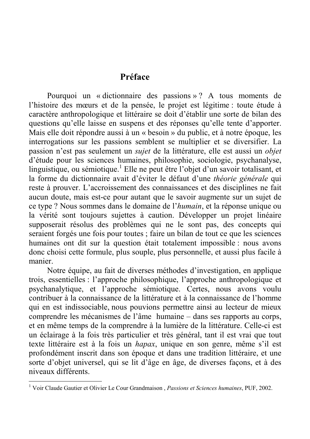 Prévisualisation du document Pourquoi un « dictionnaire des passions » ?