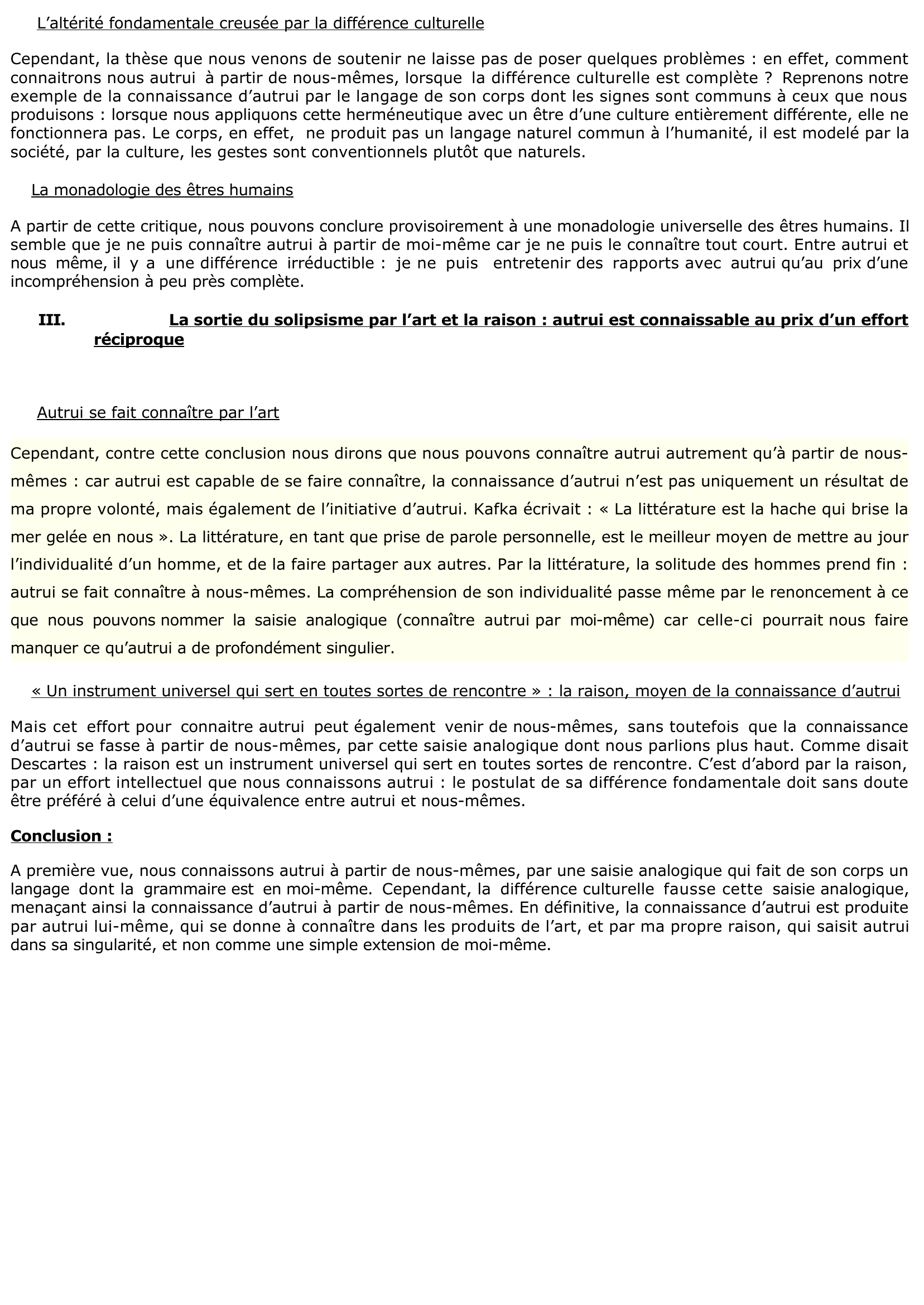 Prévisualisation du document Pouvons-nous connaître autrui autrement qu'à partir de nous-mêmes ?