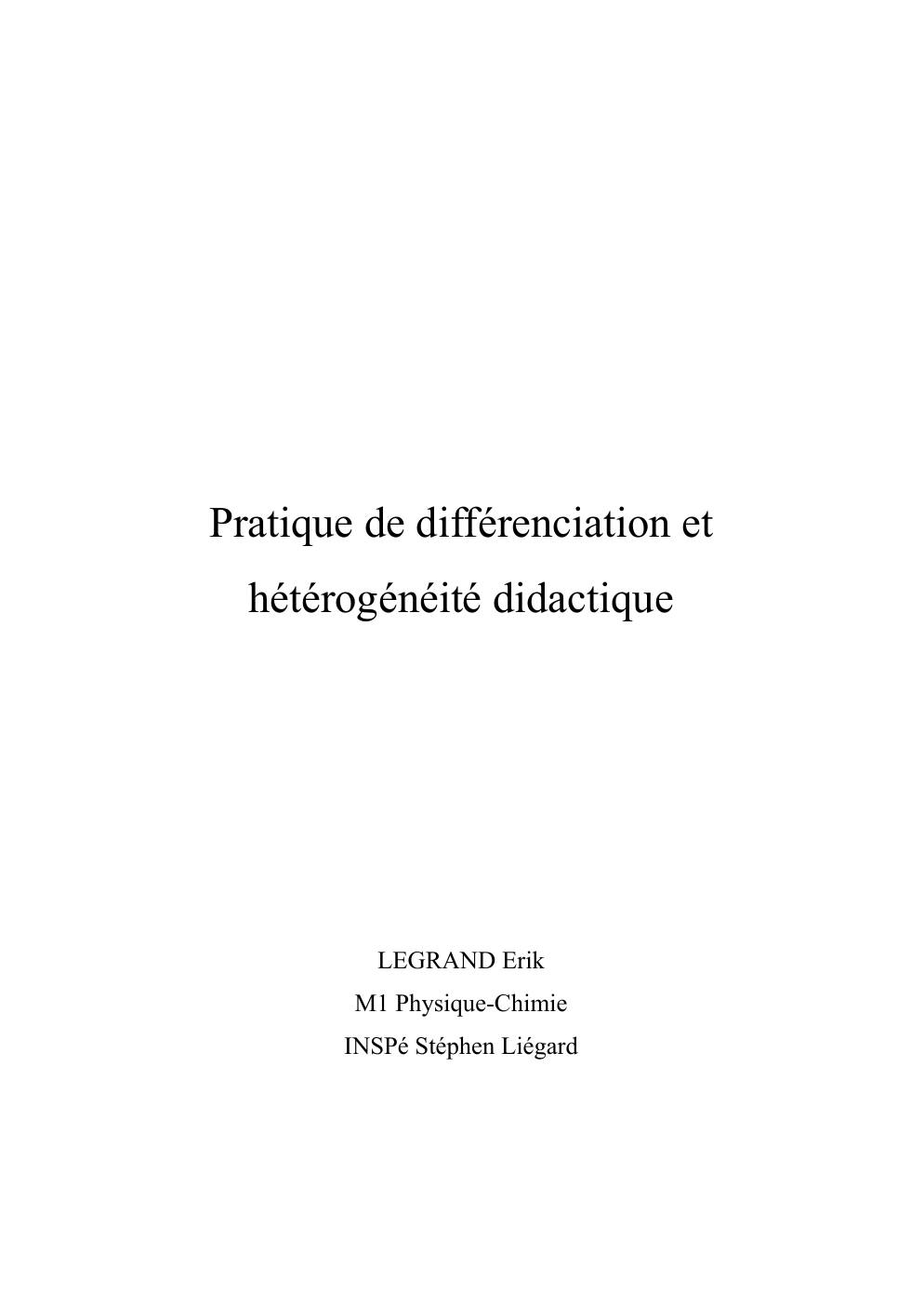 Prévisualisation du document Pratique de différenciation et hétérogénéité didactique - réfléxions en physqiue-chimie