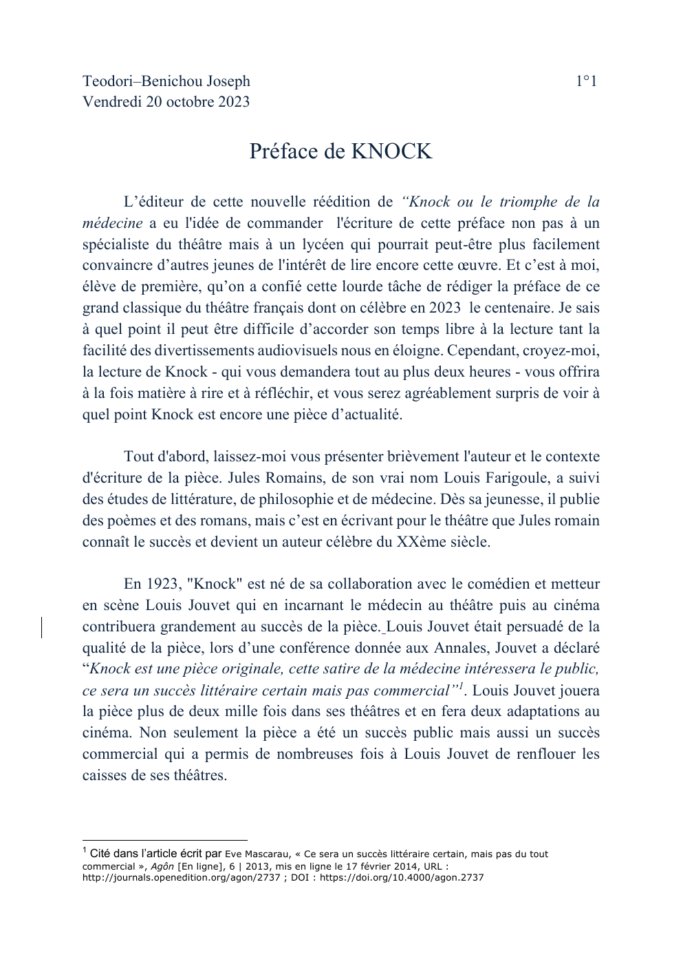 Prévisualisation du document Preface Knock