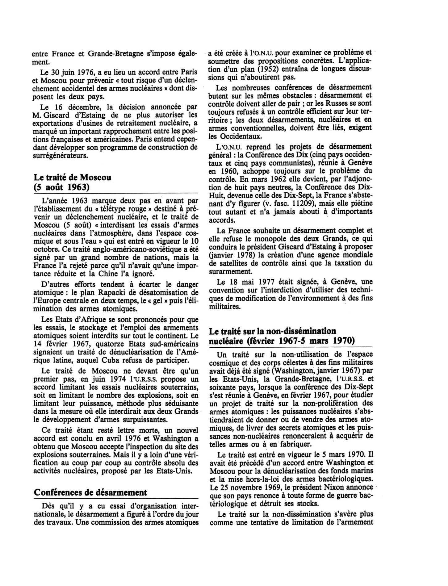 Prévisualisation du document PRÉPARATIFS NUCLÉAIRES ET DÉSARMEMENT DE 1944 A 1977 (histoire)