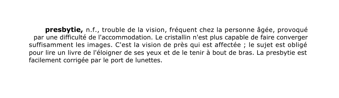 Prévisualisation du document presbytie, n.