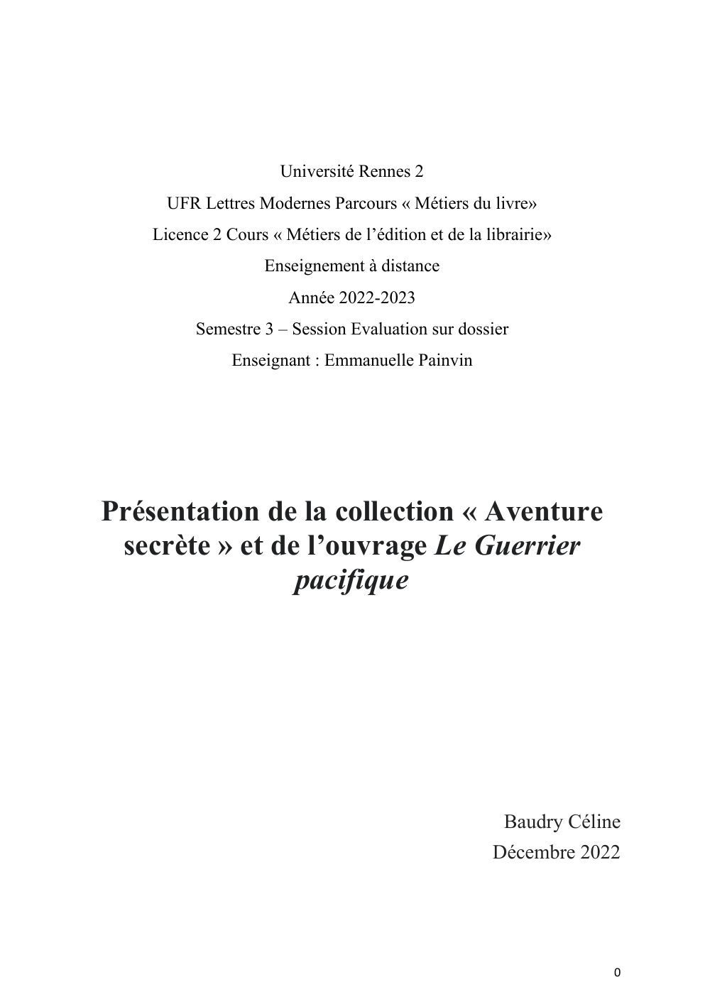 Prévisualisation du document Présentation de la collection « Aventure secrète » et de l’ouvrage Le Guerrier pacifique de Dan Millman