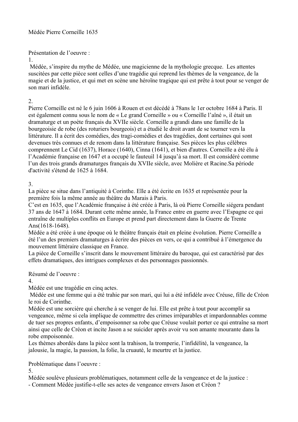 Prévisualisation du document présentation de la pièce de théâtre Médée de pierre corneille