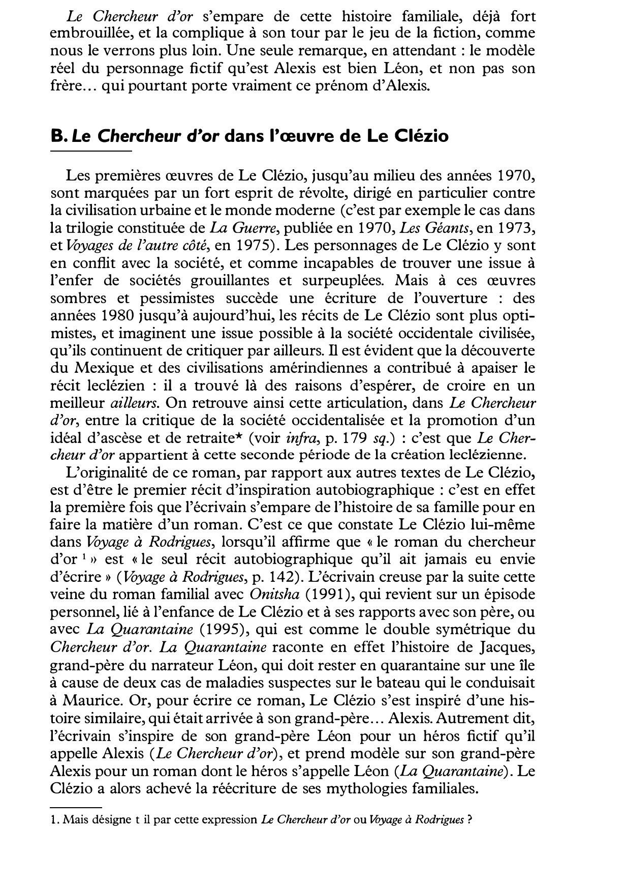 Prévisualisation du document Présentation du Chercheur d'or de Le Clézio (fiche de lecture)