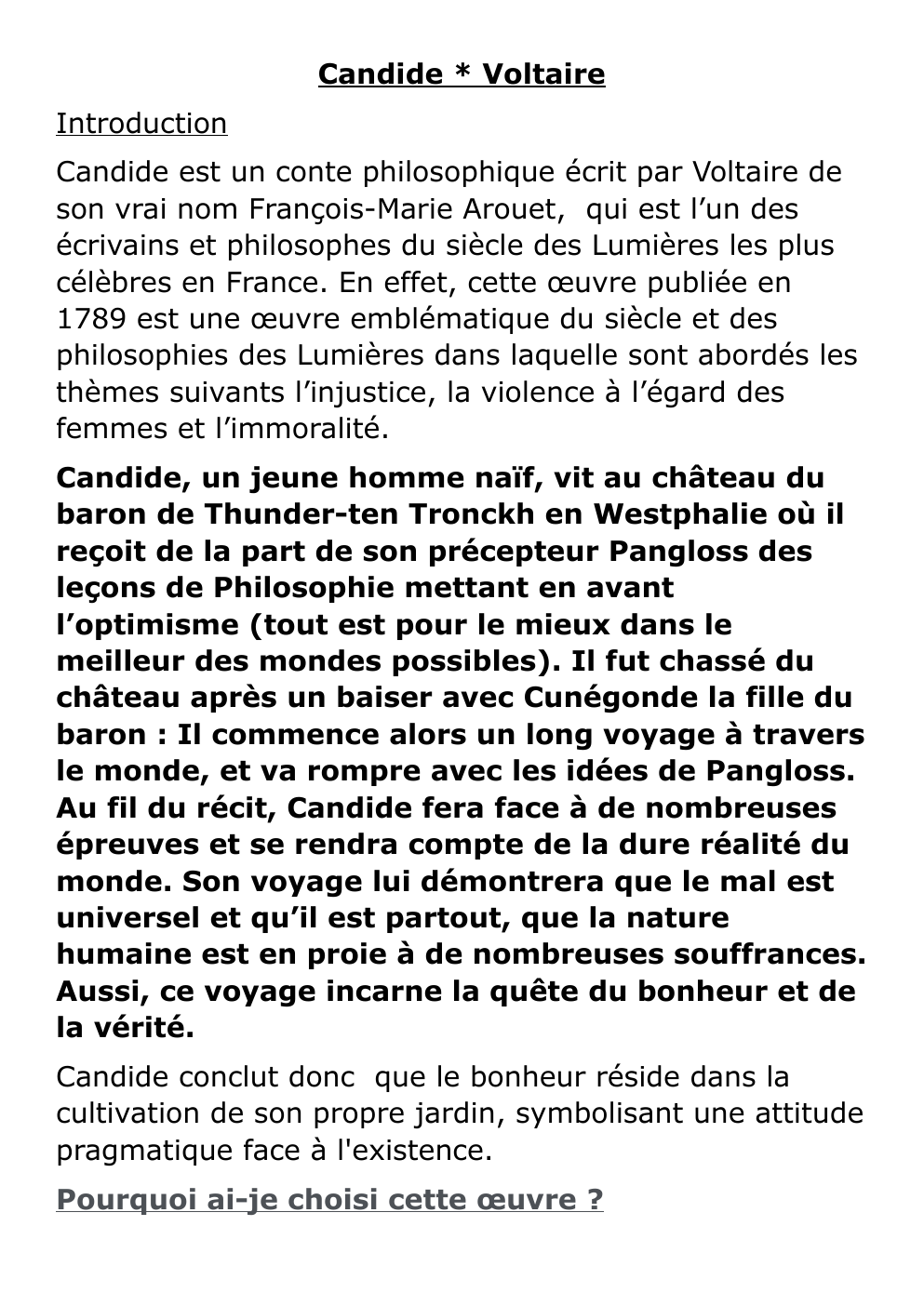 Prévisualisation du document Présentation orale Candide Voltaire