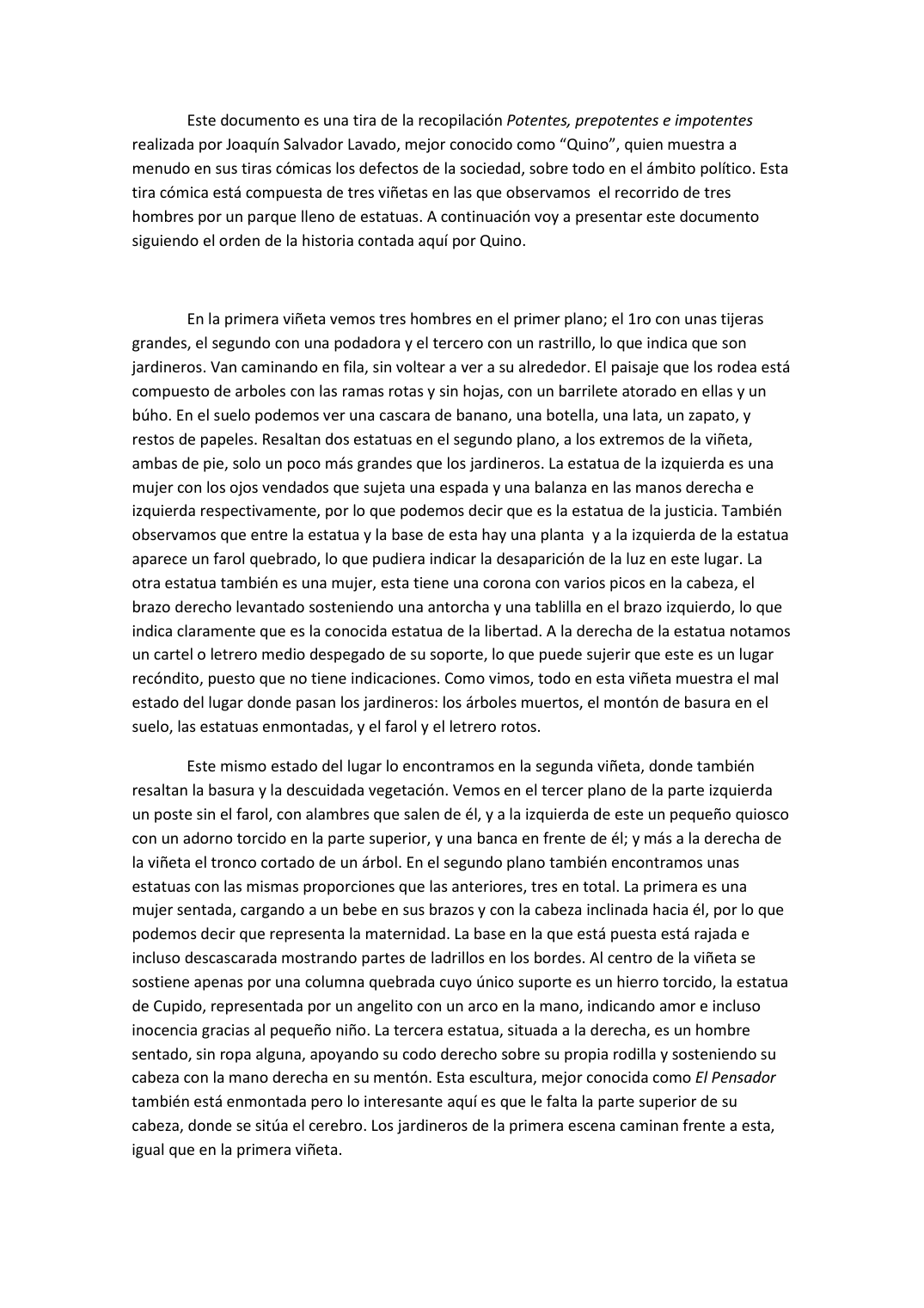 Prévisualisation du document Présentation orale sur une bande de Quino dans ''Potentes, prepotentes e impotentes''