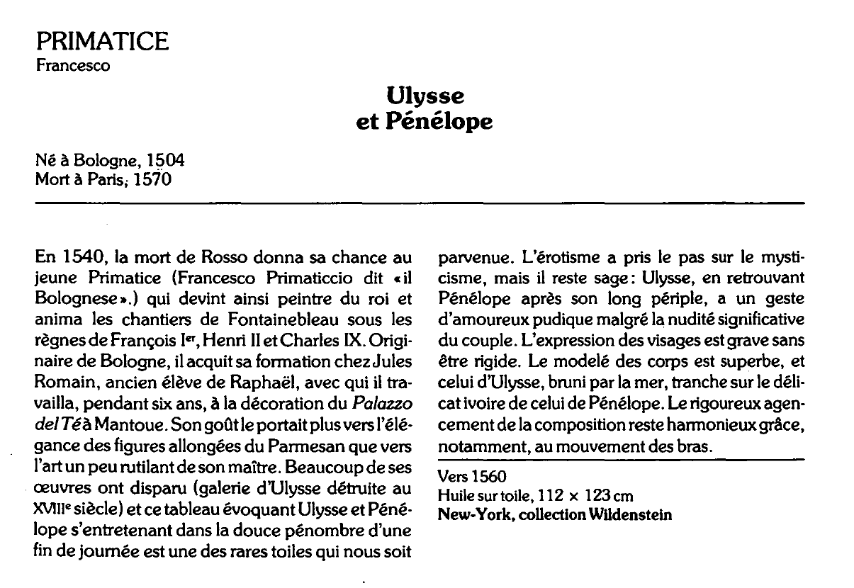Prévisualisation du document PRIMATICE Francesco : Ulysse et Pénélope