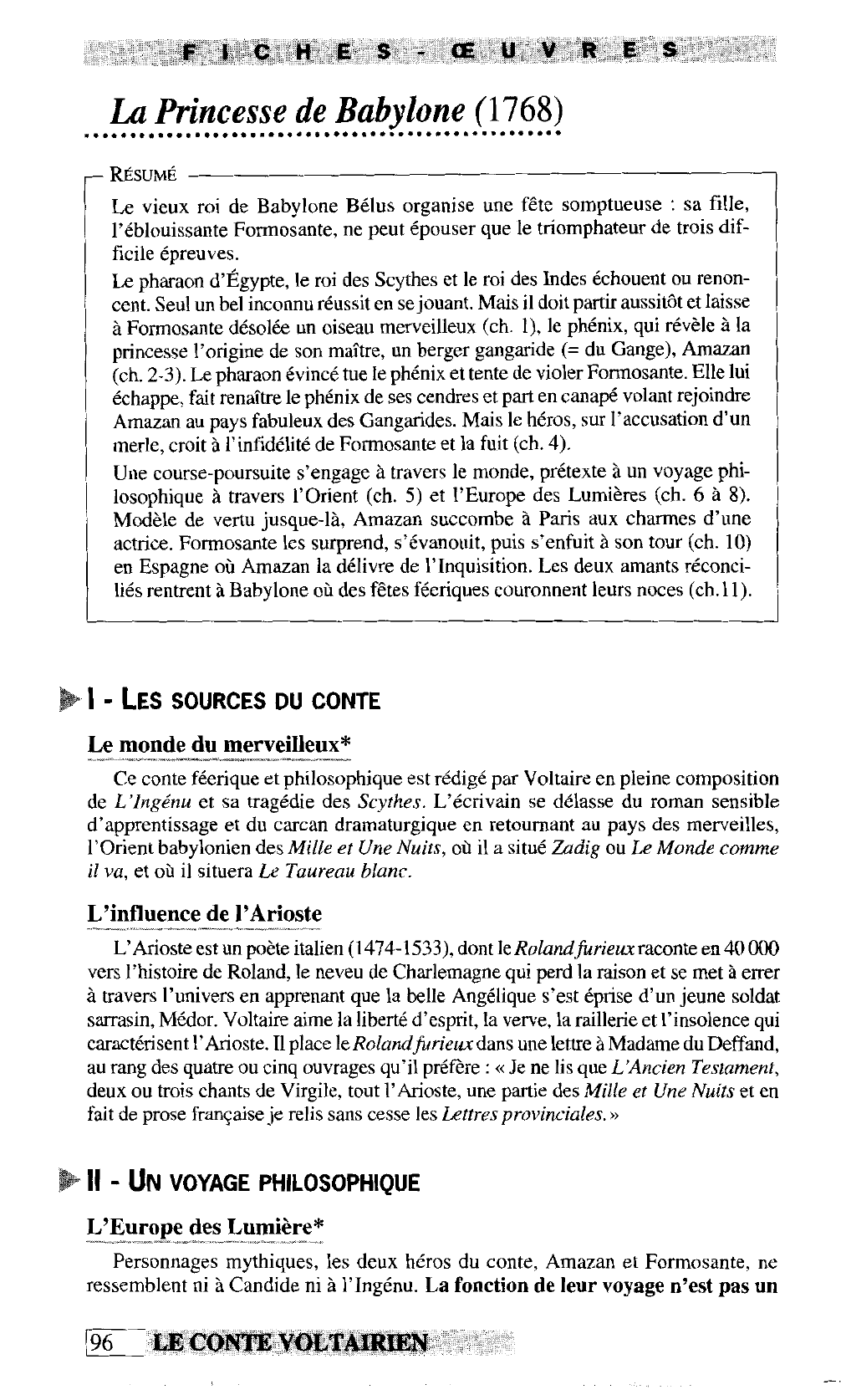 Prévisualisation du document PRINCESSE DE BABYLONE (La) Voltaire (résumé & analyse)