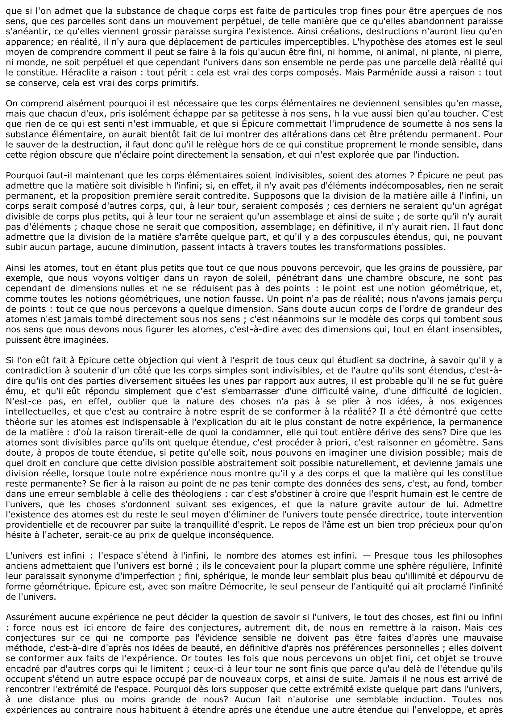 Prévisualisation du document PRINCIPES GÉNÉRAUX DE LA PHYSIQUE EPICURIENNE