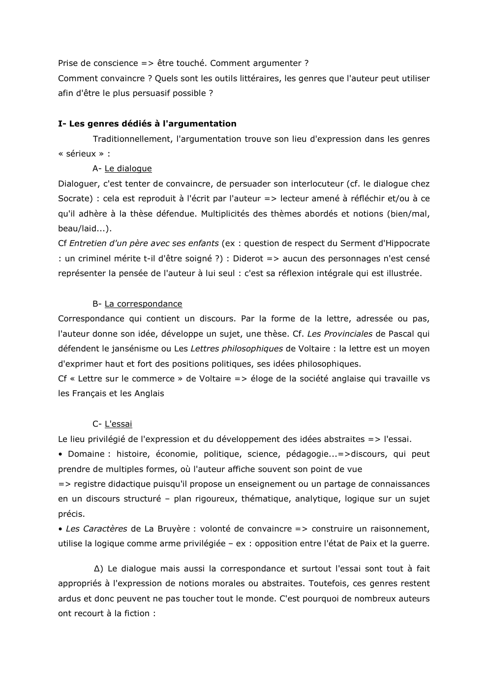 Prévisualisation du document Prise de conscience => être touché. Comment argumenter ?
Comment convaincre ? Quels sont les outils littéraires, les genres que...