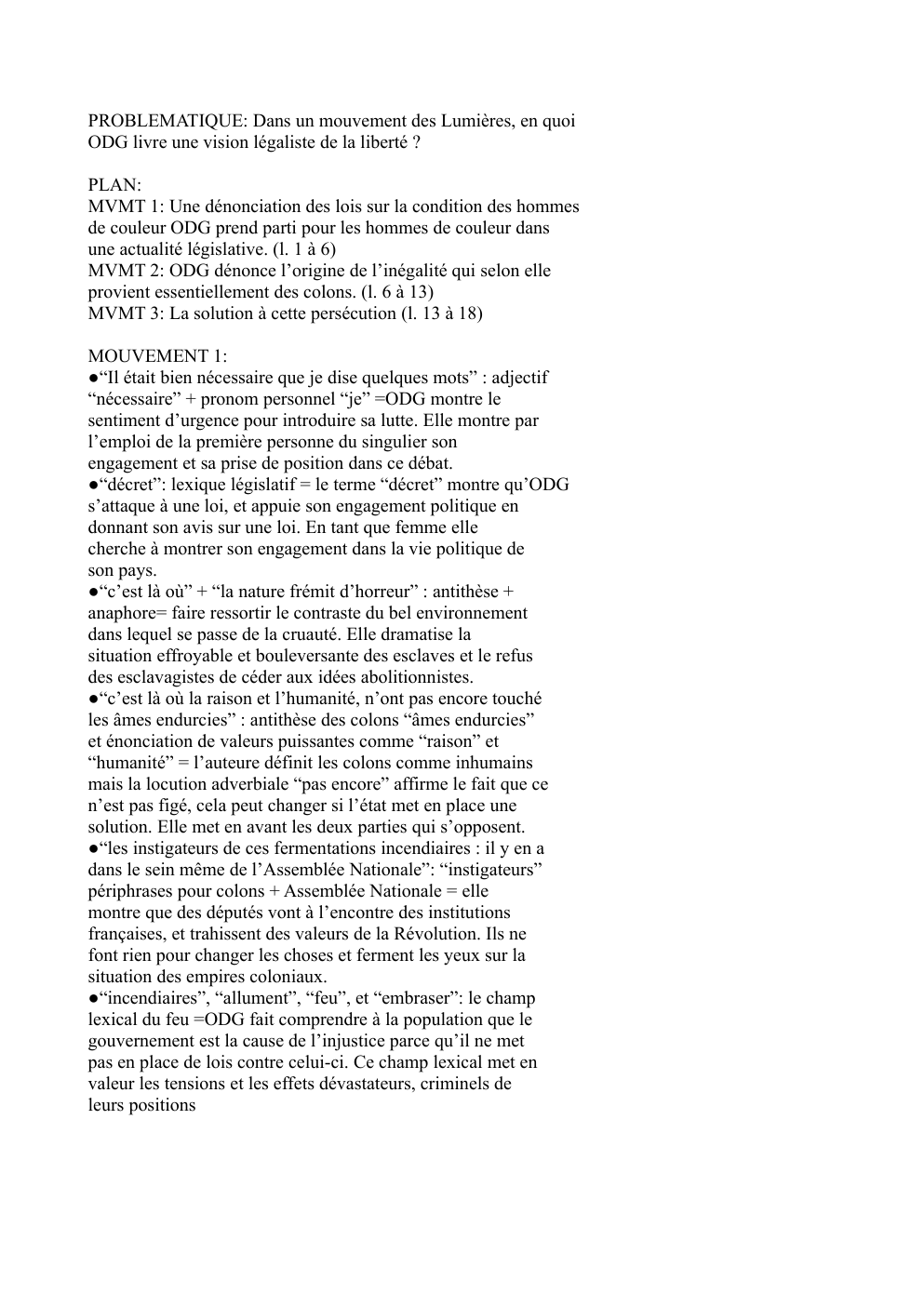 Prévisualisation du document PROBLEMATIQUE: Dans un mouvement des Lumières, en quoi ODG livre une vision légaliste de la liberté ?
