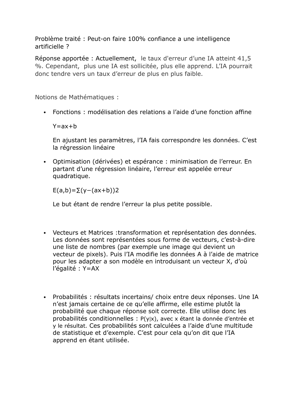 Prévisualisation du document Problème traité : Peut-on faire 100% confiance a une intelligence artificielle ?