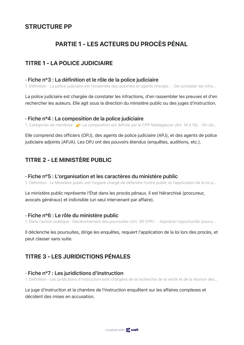 Prévisualisation du document Procédure Pénale