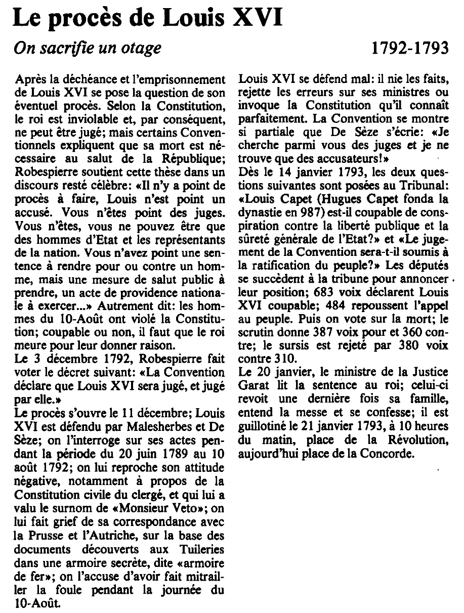 Prévisualisation du document PROCÈS ET MORT DE LOUIS XVI