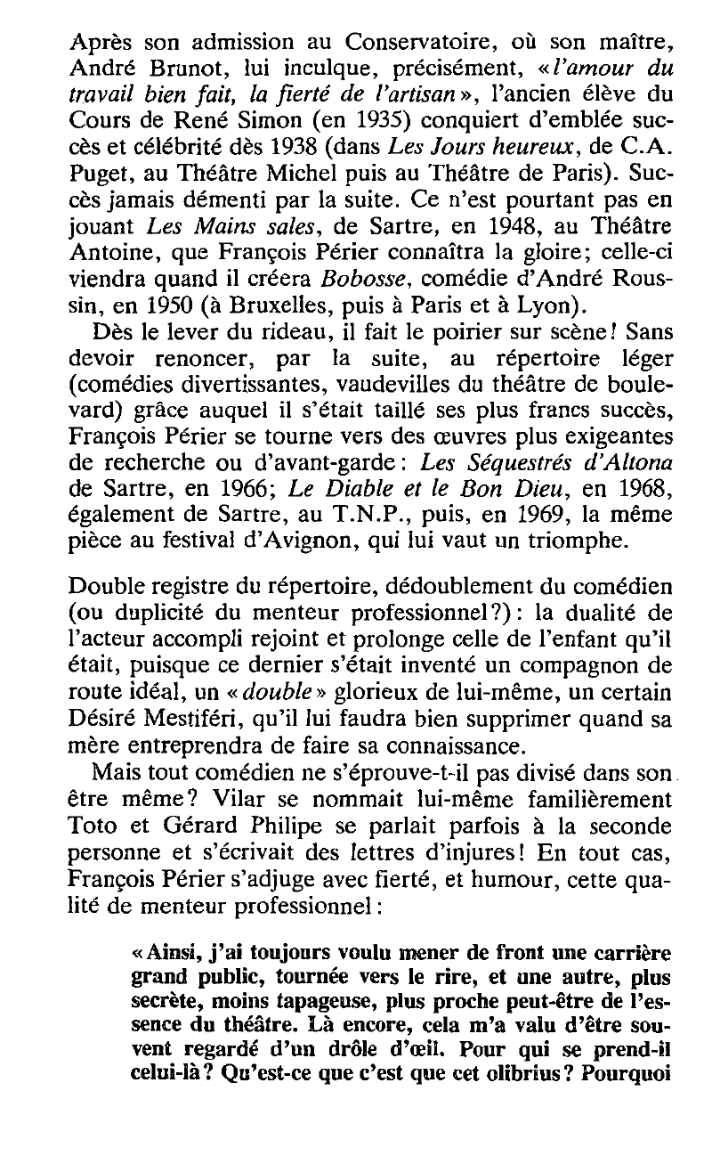 Prévisualisation du document Profession : menteur. François Périer