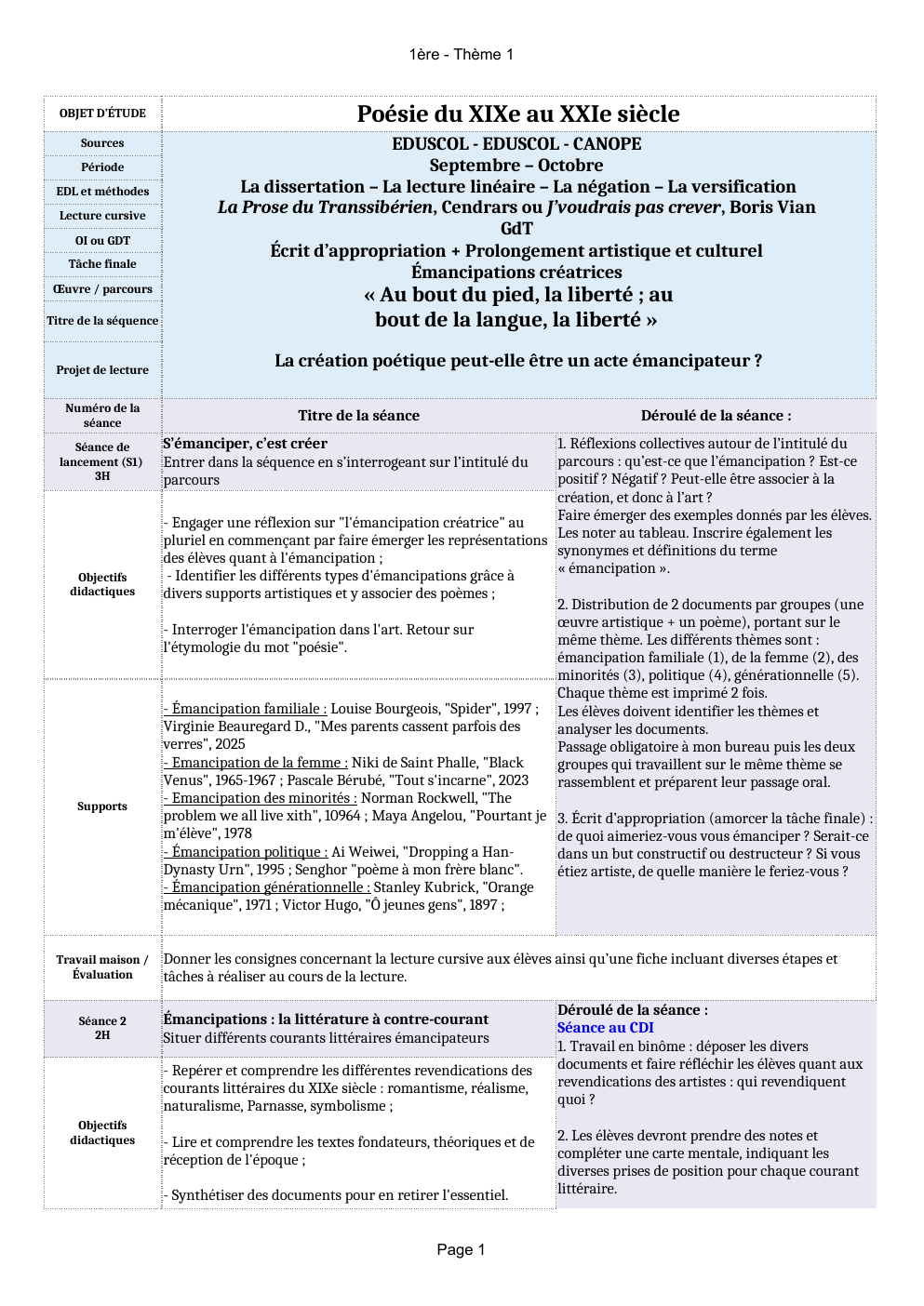 Prévisualisation du document Progression annuelle lycée seconde première 2025