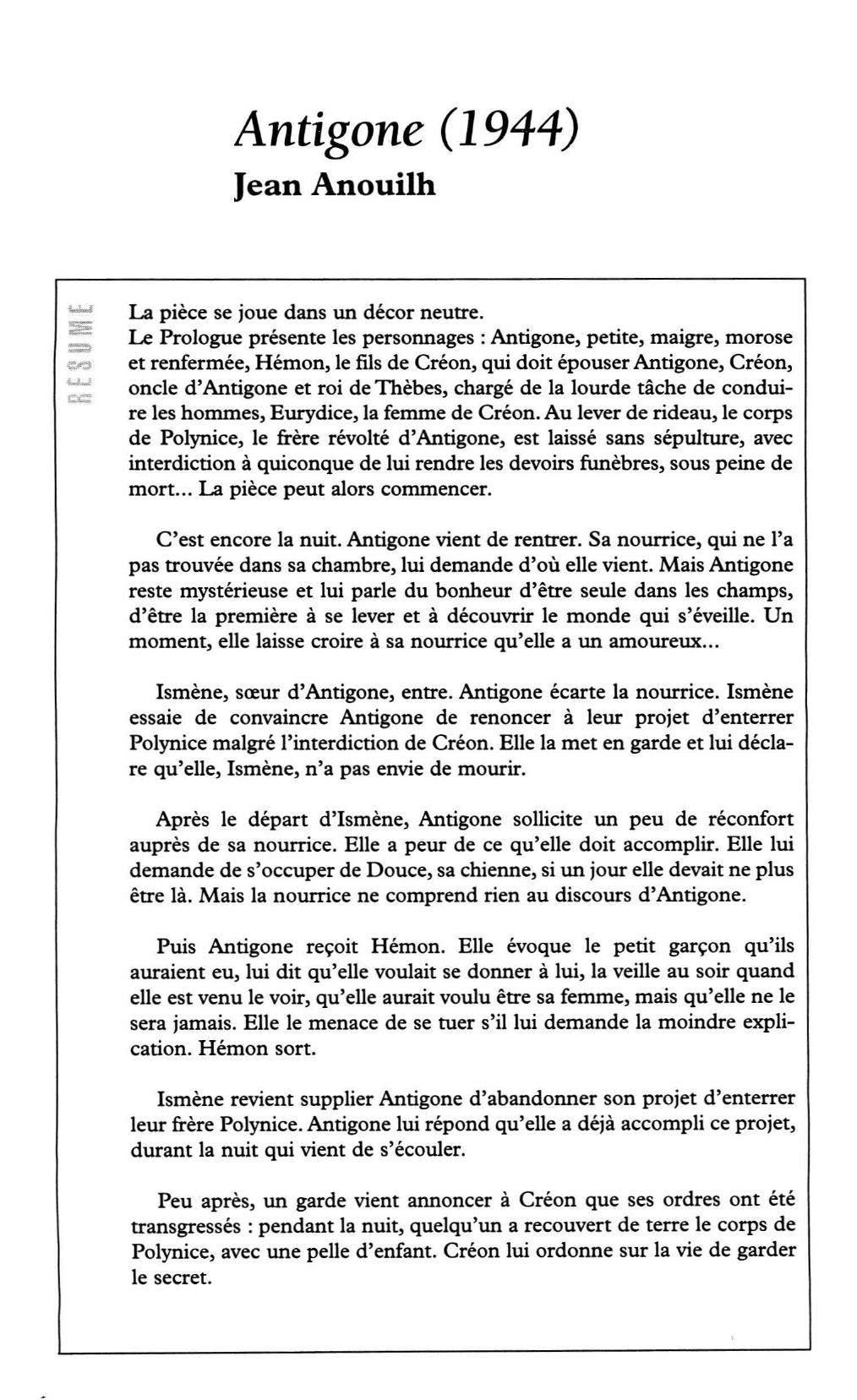 Prévisualisation du document Prologue d'Antigone D'Anouilh