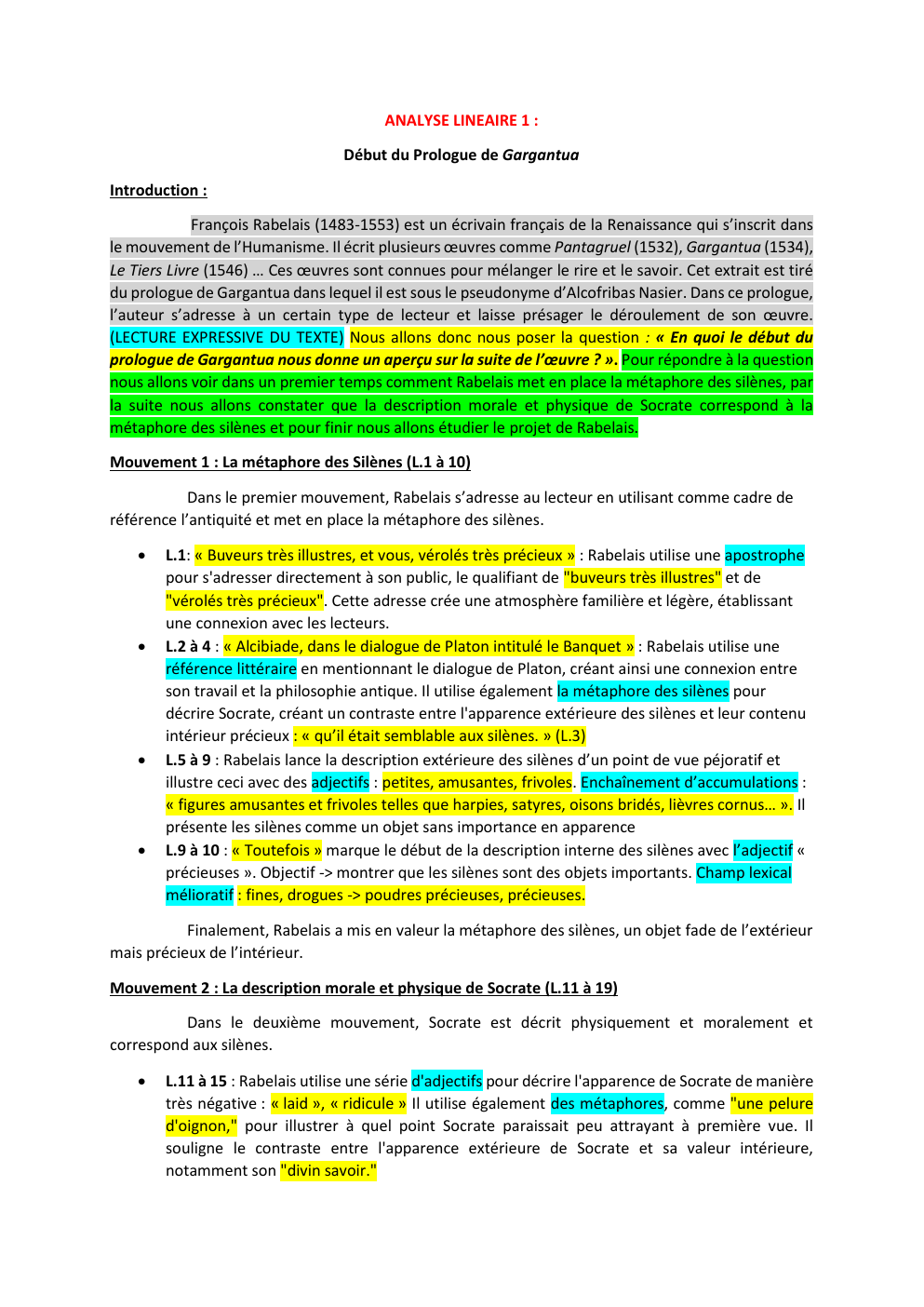 Prévisualisation du document Prologue gargantua