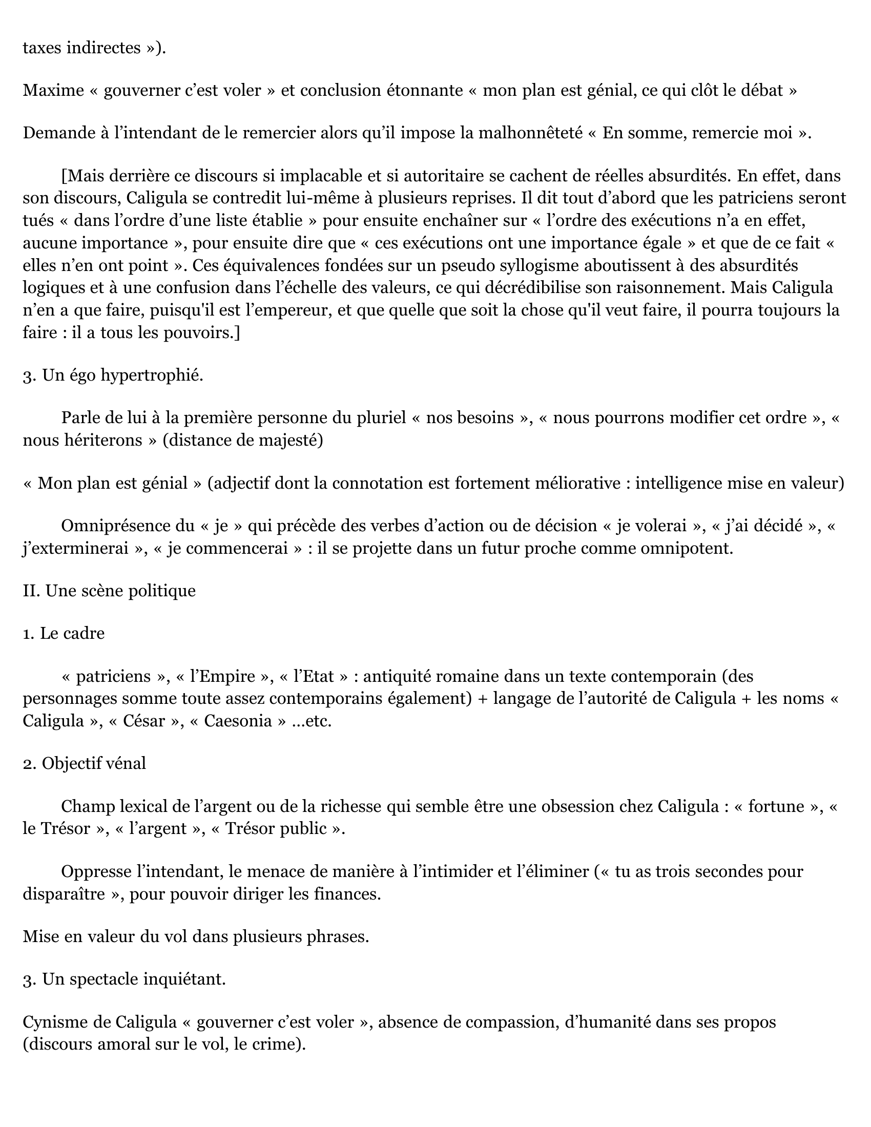 Prévisualisation du document Proposition de plan de commentaire  Caligula et l'Intendant, Albert Camus.
